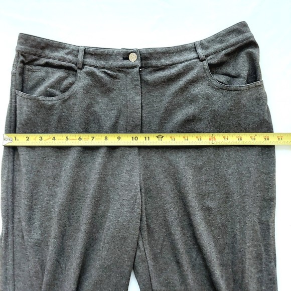 St. John Women's Gray Stretch Straight Leg Career Trousers, Sz 14 - Picture 6 of 9